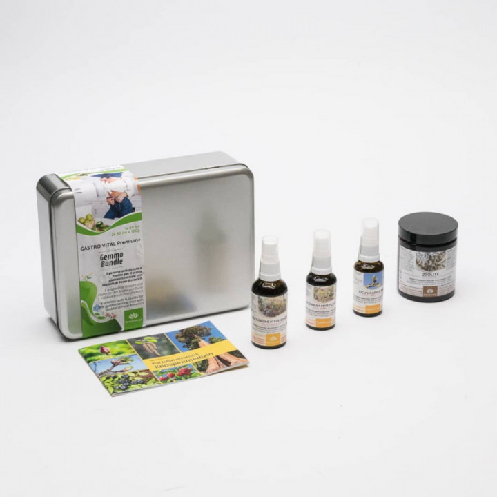 GASTRO VITAL Gemmo Bundle | Gemme selezionate con Zeolite per il tratto gastrointestinale con libri del Dr. Peter Emmrich