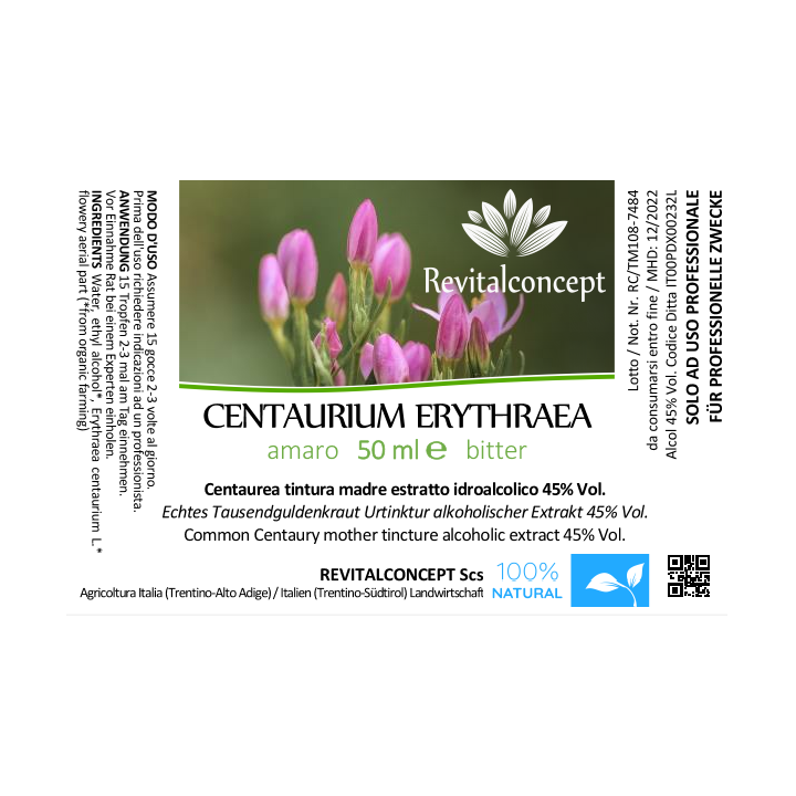 CENTAURIUM ERYTHRAEA tintura | Centaurea Minore tintura madre ayurvedica per fitoterapia gocce o spray