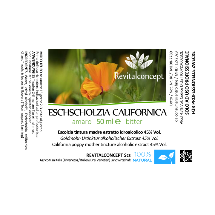 ESCHSCHOLZIA CALIFORNICA tintura | Escolzia tintura madre per fitoterapia gocce o spray