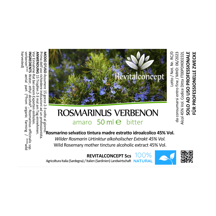 ROSMARINUS VERBENE tincture | Wild Rosemary organic mother tincture as natural medicine drops or spray