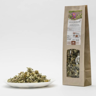 Cisto Rosso bio foglie, fiori e boccioli interi lavorati a mano tisana| CISTUS INCANUS BIO